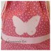 Sacchetto asilo in cotone a fiori con farfalla rosa e busta coordinata con cuore 