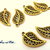 Charm ciondolo  "Foglie oro" (18x10mm) (cod.28808)