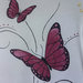Maglietta Farfalle rosa con Glitter