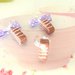 PARURE orecchini e anello  FIMO - merendina colazione piu cioccolato   - realistica kawaii con fiocchi lilla