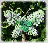 farfalla verde in vimini e fommy