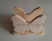 Portatovaglioli in legno a forma di farfalla in legno di pino