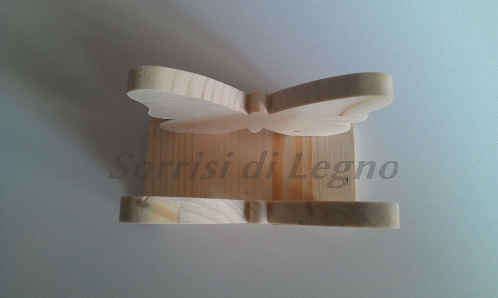 Pendentif Papillon En Bois Fossile Et Argent 925 - NEUF Avec étiquettes, Fabrication Italie, Longueur 60mm