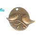 1 charm  medaglione uccellini 29 x25mm bronzo 