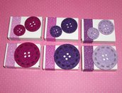 Lotto Scatoline SegnaPosto - Mini Bomboniera Porta Confetti per Battesimo e Baby Shower^^ - *ButtonFelt-Girl* (6pz)