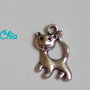 6 charms gatto coda alzata 20x10mm