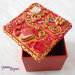 Bomboniera matrimonio scatola quadrata con decorazione "preziosa" in fimo e pietre, fatto a mano