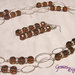 Collana lunga con perle sfaccettate topaz, rondelle strass e catena argentata