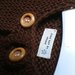Hand Knit - Baby Sweater-Jacket set with Booties-Shoes-Chocholate-Brown 6/9 months 