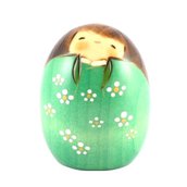 Bambola giapponese - Kokeshi Felicità verde