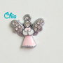 1 charm angioletto smalto + strass rosa