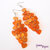 Orecchini chandelier a rombo cuori di madreperla arancio