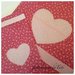 Sacchetto asilo in cotone a fiorellini con cuore rosa e busta coordinata