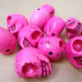 2pz - perle perla howlite sintetica TESCHIO Sugar skull ROSA