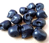 2pz - perle perla howlite sintetica TESCHIO Sugar skull NERO