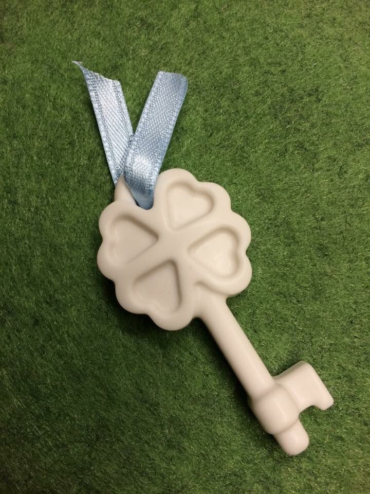 Chiave Decorativa In Ceramica Egan - Design Handmade Italiano, Colori Bianco E Verde, Idea Regalo Unica - Foto 6