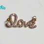 1 connettore love strass multicolor 24x12mm