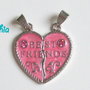 1 charm cuore diviso smalto e strass