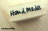 Timbro "handmade" in legno e gomma (4x3,3cm) (cod. nuovo)