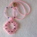 Collana di perline rosa con pendente di perline, ametista e rosa