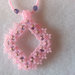 Collana di perline rosa con pendente di perline, ametista e rosa