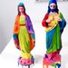 Statue Gesù e Madonna colorate stile Pop