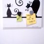 Portafoto gatto nero su tela con mollettine in legno