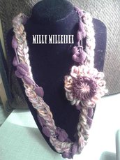 collana lana rosa/viola