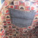 maxi tote bag shopper borsa in jeans reciclato blue slavato, marrone 