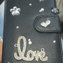 Cover decorata nera strass fiori love cuore Samsung galaxy s4