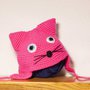 Cappellino a forma di gatto realizzato in lana acrilica creato sia per neonato che per bambino ragazzo e adulto simpatica idea regalo natale