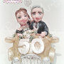 Cake topper anniversario di matrimonio “Coppia d’oro – vers. 2” (personalizzabile)