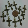 Lotto stock 10 charms charm croce dio Gesù crocifisso crocefisso bronzo no ferro