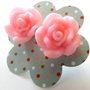 Orecchini rose in fimo colore rosa idea regalo Natale per lei