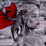 Ritratto Daenerys Targaryen con drago il trono di spade acrilico moderno 
