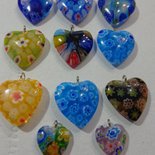 Collana Perline Lampadario Vetro Millefiori 16mm Pepite