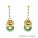 Orecchini pendenti con perle verdi iridescenti e cristalli Swarovski oro fatti a mano - Ninfea