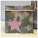 Sacchetto asilo in cotone camouflage verde con stella rosa e busta coordinata
