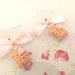 PAIO ORECCHINI FIMO  - BISCOTTINI con fiocchetto rosa - dimensione rettangolare  - stile kawaii - idea regalo 