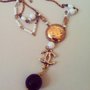 HANDMADE A45 - necklace vintage - boule agata nera - bottone logo