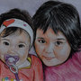 Ritratto su commissione da foto pastelli su cartoncino bambini coppie famiglia 