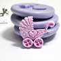 Stampo silicone flessibile Baby Carrozzina 25mm gioielli fimo kawaii ST215