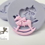 Stampo silicone flessibile Baby cavallo a dondolo 20mm gioielli fimo kawaii ST217