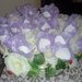 coni cartoncino riso confettata petali stoffa lilla sposi