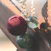 Collana con bottoni antichi in resina e seta - C.23.2015