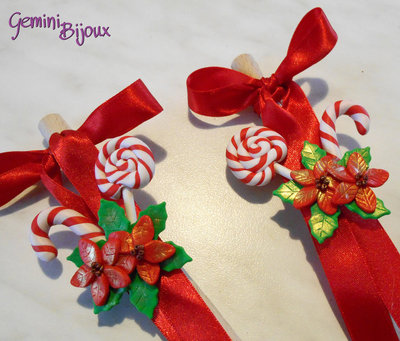 Decorazioni Natalizie In Fimo.Cucchiaio Legno Decorato In Fimo Stelle Di Natale Feste Natale Su Misshobby