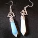 Orecchini Celtici In Argento 925 Con Pietra Di Luna E Nodo Celtico, Donna
