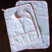 Set asilo 4 pezzi da ricamare tovaglietta bavaglino asciugamani sacca rosa
