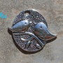 1 charm  medaglione uccellini 29 x25mm metallo argentato 