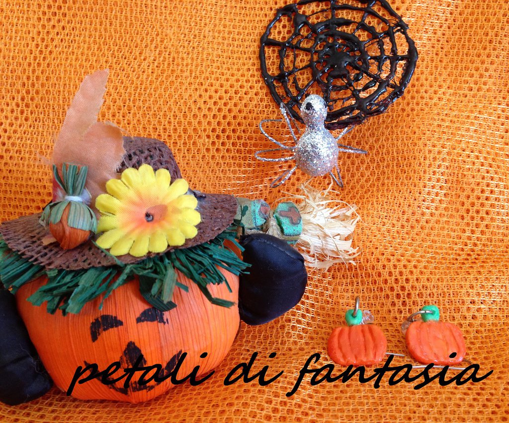 Orecchini in fimo handmade zucche idee regalo halloween - Feste - H